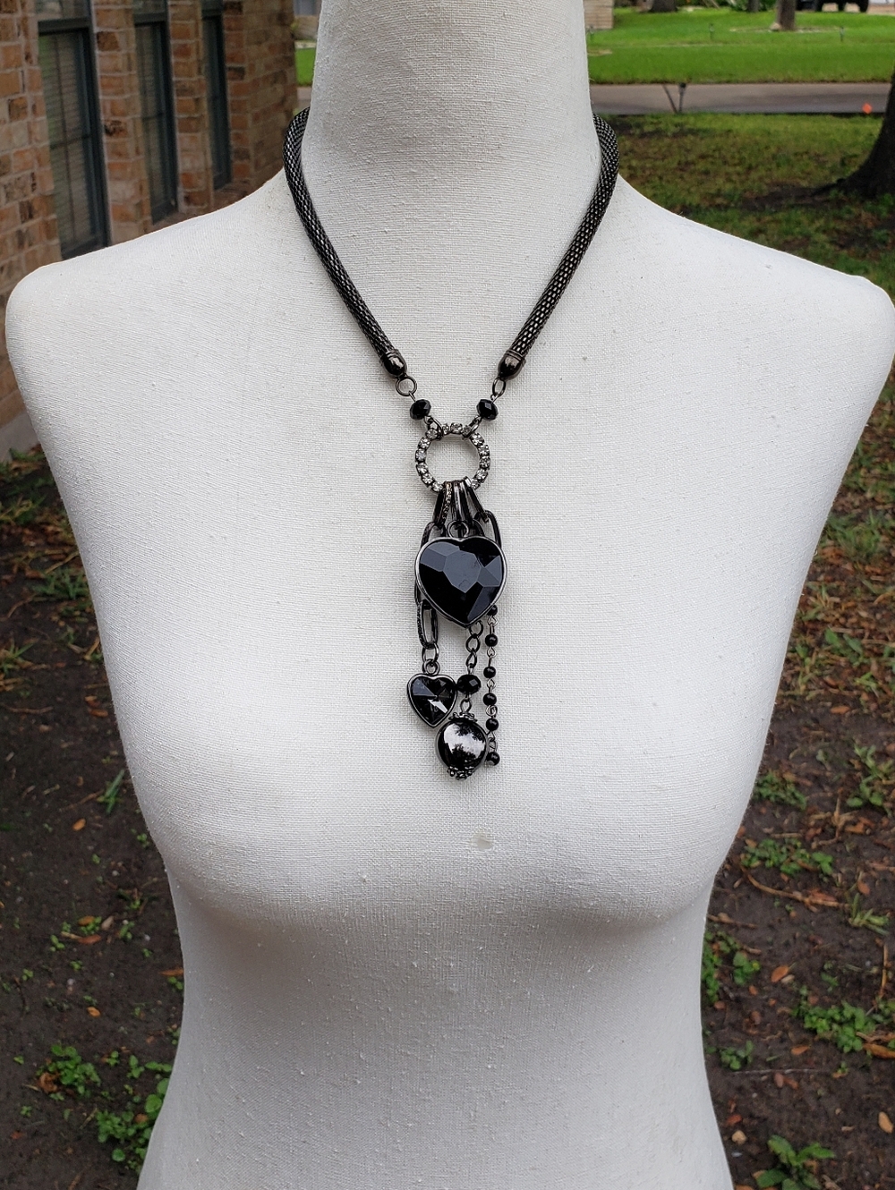 Black Heart Pendant Necklace
